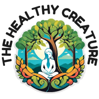 The Healthy creature logo with title on top