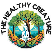 The Healthy creature logo with title on top