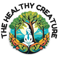 The Healthy creature logo with title on top
